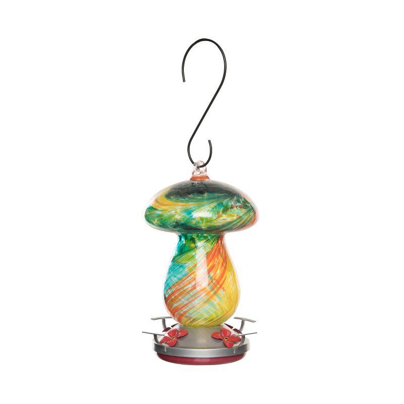 Enchanted Garden Glass Hanging Hummingbird Feeder