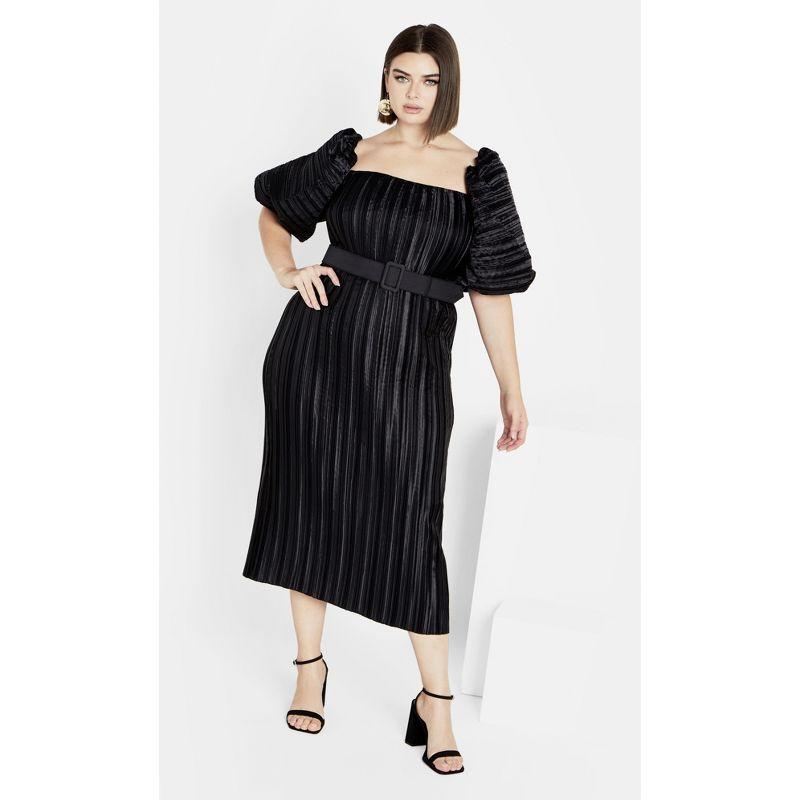 CITY CHIC | Women's Plus Size Krista Pleat Dress - black - 16W