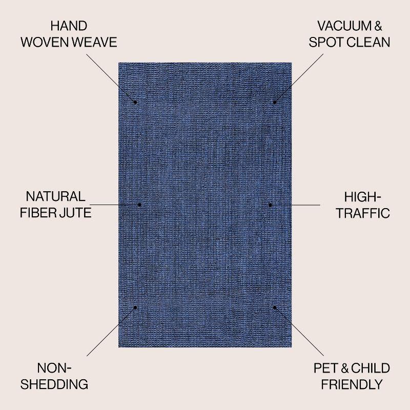 3'x5' Pata Hand Woven Chunky Jute Area Rug, Navy - JONATHAN Y