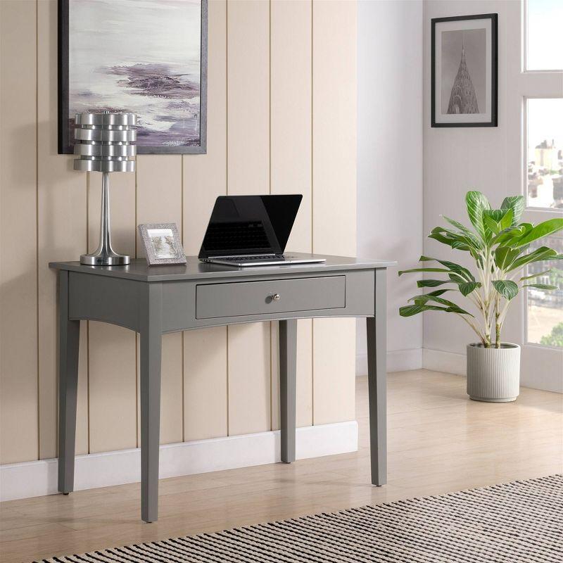 40" Shaker Cottage Desk Gray - Alaterre Furniture: Transitional Style, Pine Frame, Storage Drawer