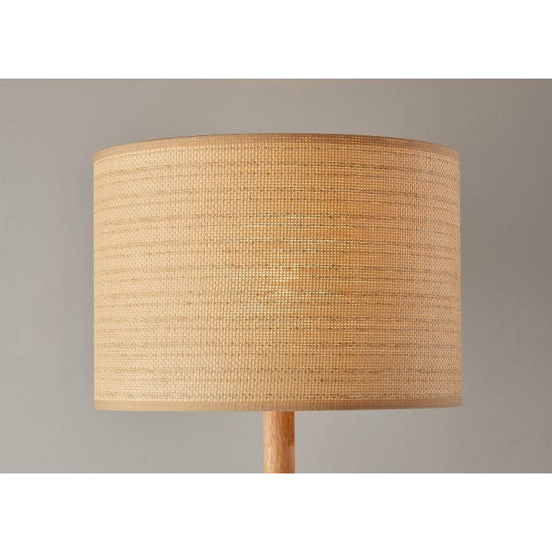 Ellis 18'' Natural Wood Floor Lamp with Beige Shade