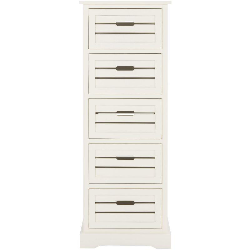Samara 5 Drawer Cabinet - AMH5714 - Distressed Cream - Safavieh Couture