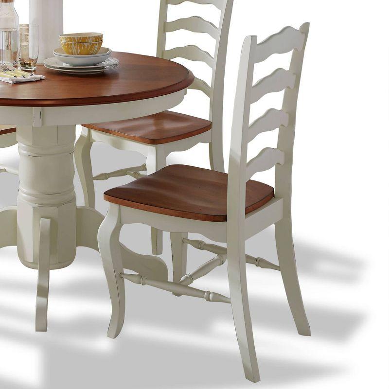 French Countryside 5-Piece Oak and Off-White Dining Set