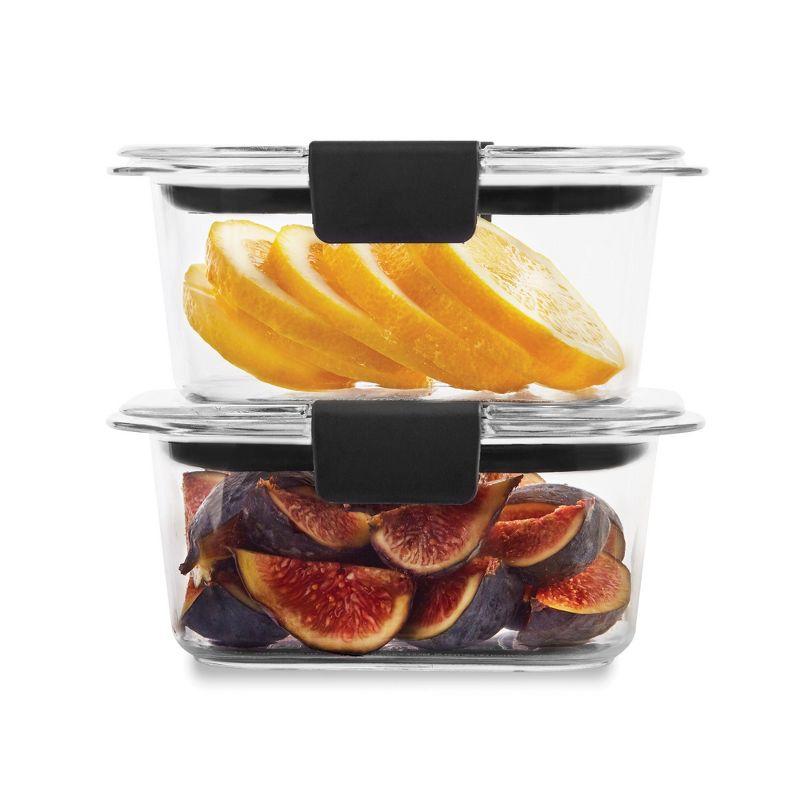 Rubbermaid 1.3 cup 2pk Brillance Food Storage Container: Clear Plastic, Freezer & Microwave Safe, Dishwasher Safe, Lunch & Snack