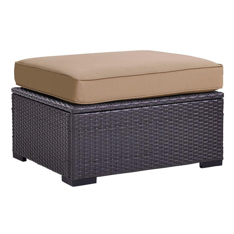 Biscayne Brown Mocha Resin Wicker Outdoor Ottoman