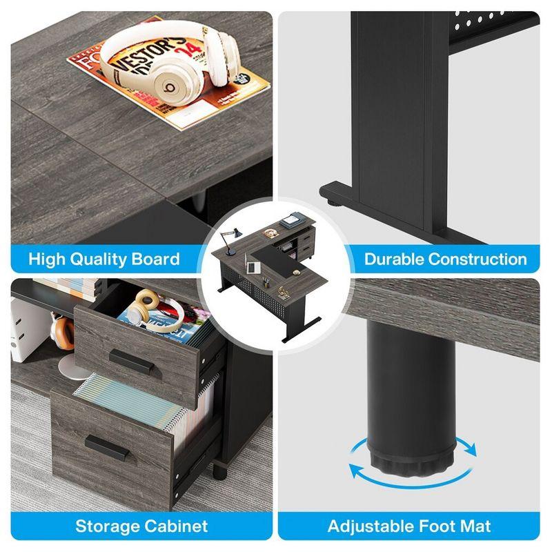 Ottovile 63'' W Executive Desk with File Cabinet for Home Office