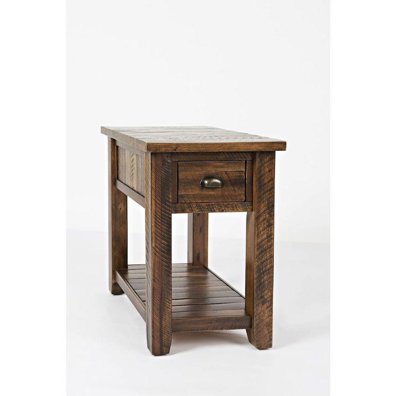 Jofran,Artisan's Craft Rustic Farmhouse Distressed Solid Wood Side Table- Gray Color