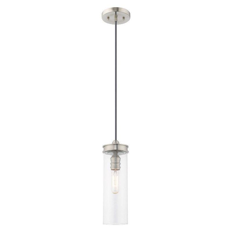 Livex Lighting Art Glass 1 - Light Pendant in  Brushed Nickel