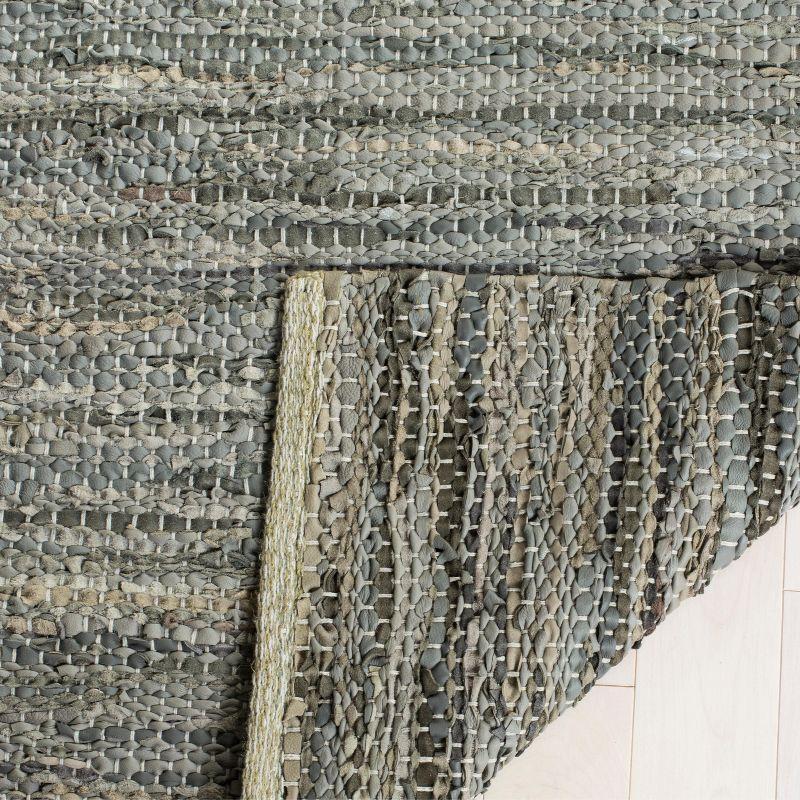 Vintage Leather VTL105 Hand Woven Area Rug - Grey - 5'x8' - Safavieh.
