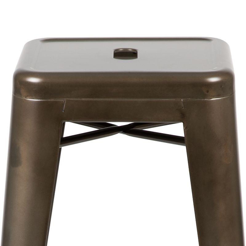 Flash Furniture 30" High Metal Indoor Bar Stool in Gun Metal Gray - Stackable Set of 4
