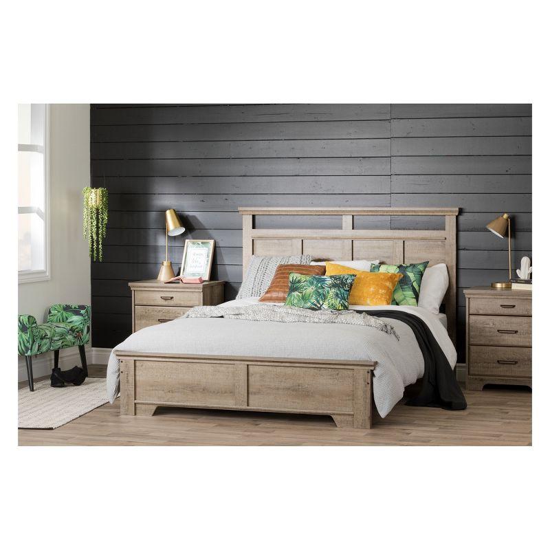 Contemporary Versa Queen Platform Bed in Weathered Oak