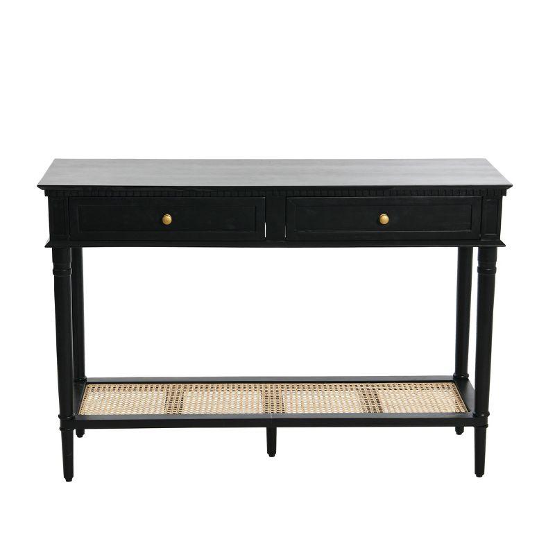 Storied Home Maxwelton Console Table Black: Elegant Entryway Furniture, Acacia & MDF, 32"H x 48"W