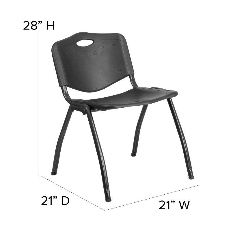 Black Powder-Coated Metal Stacking Office Chair