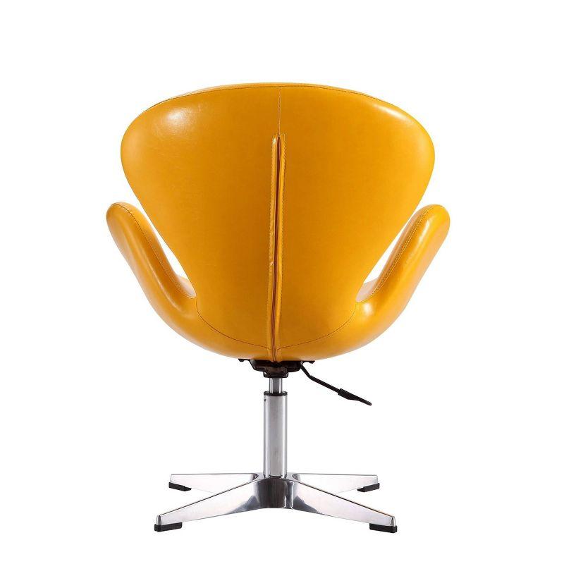 Set of 2 Raspberry Faux Leather Adjustable Swivel Chairs Yellow - Manhattan Comfort