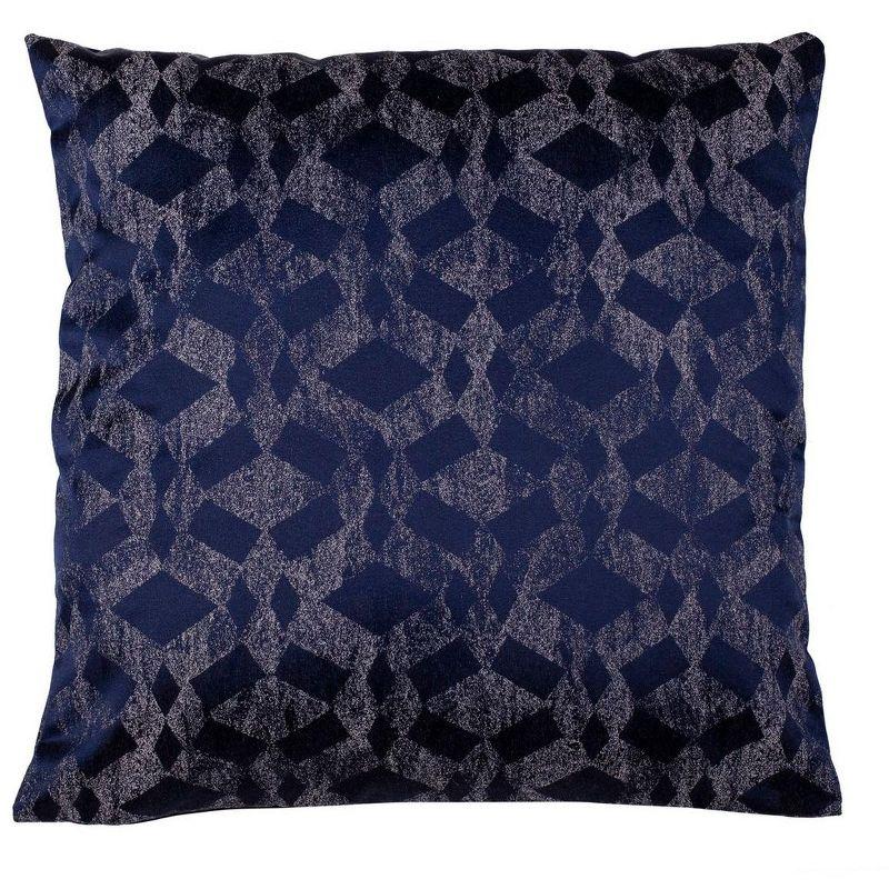 Rayen 20" Navy Geometric Decorative Throw Pillow