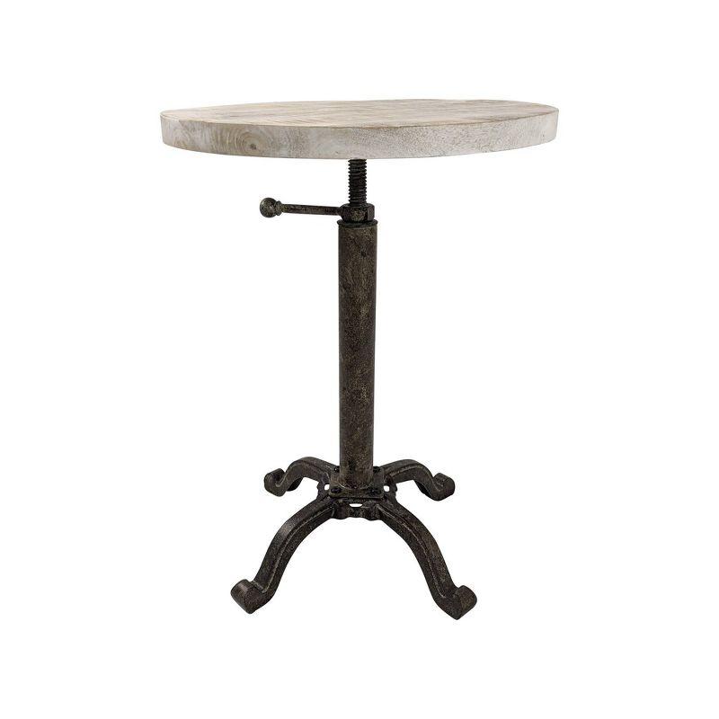 Carolina Living Colton Adjustable Vintage Table Natural Driftwood/Aged Iron: Mango Wood, Iron Frame, 30 Day Warranty