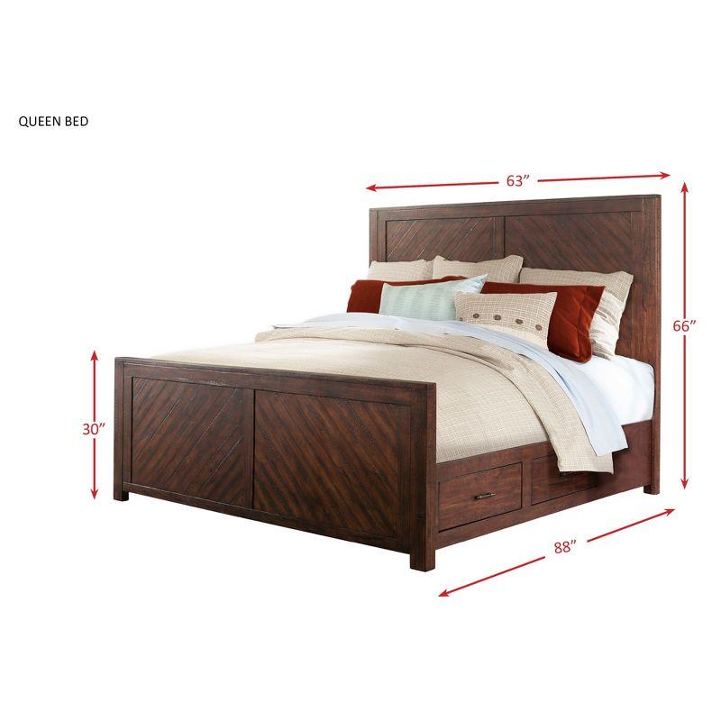 3pc Queen Dex Platform Storage Bedroom Set Walnut Brown - Picket House Furnishings: Traditional Style, No Box Spring Needed