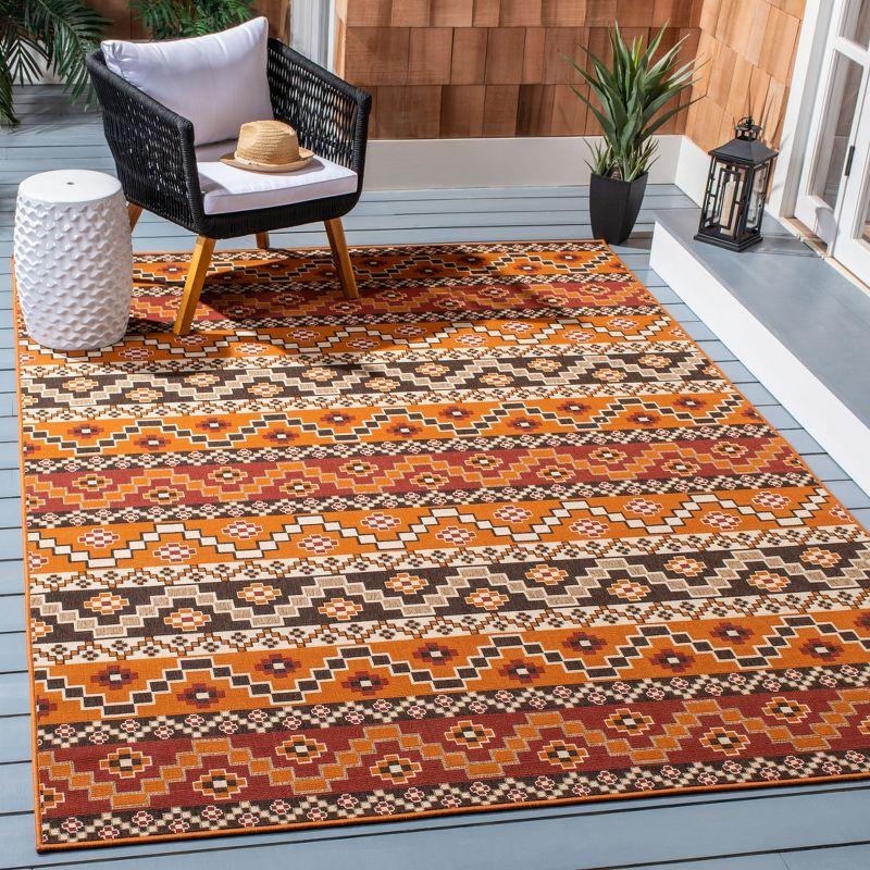 Veranda VER095 Power Loomed Indoor/Outdoor Area Rug - Rust/Red - 6'7"x9'6" - Safavieh.
