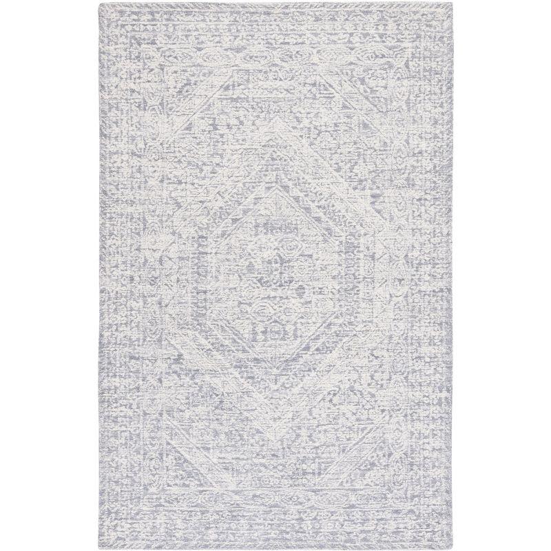 Ivory and Gray Hand-Tufted Wool Area Rug, 8' x 10'