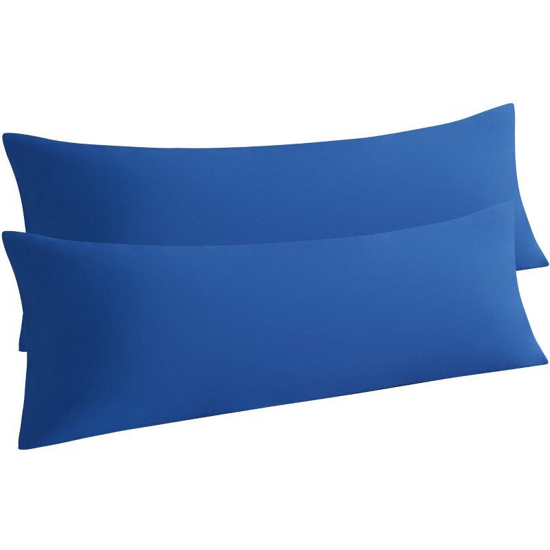 2 Pack Brushed Microfiber Body Pillowcases, Super Soft Body Pillow Cover with Envelope Closure, 20x54 Inches, Royal Blue - NTBAY