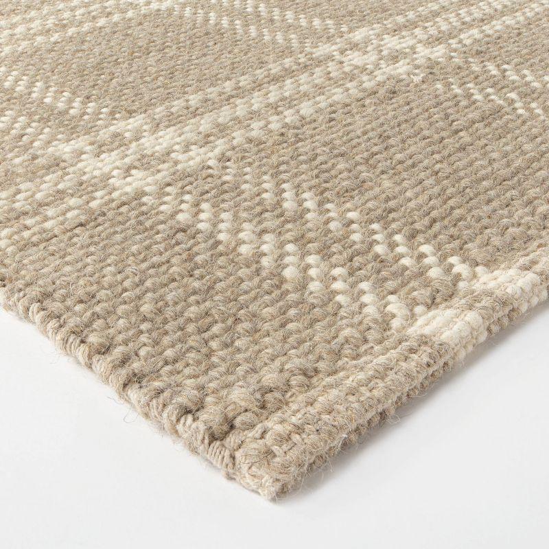 5'x7' Cottonwood Handwoven Plaid Wool/Cotton Area Rug Neutral - Threshold™ designed with Studio McGee: 5x7 Cream Flat Pile Rug