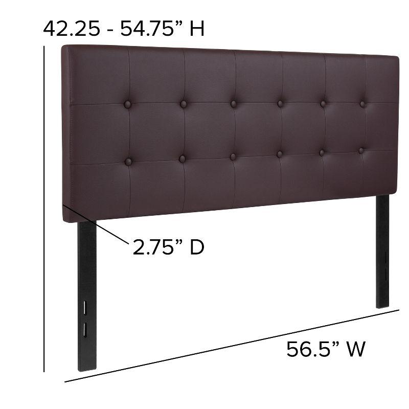 Flash Furniture Lennox Tufted Upholstered Full Size Headboard in Brown Vinyl
