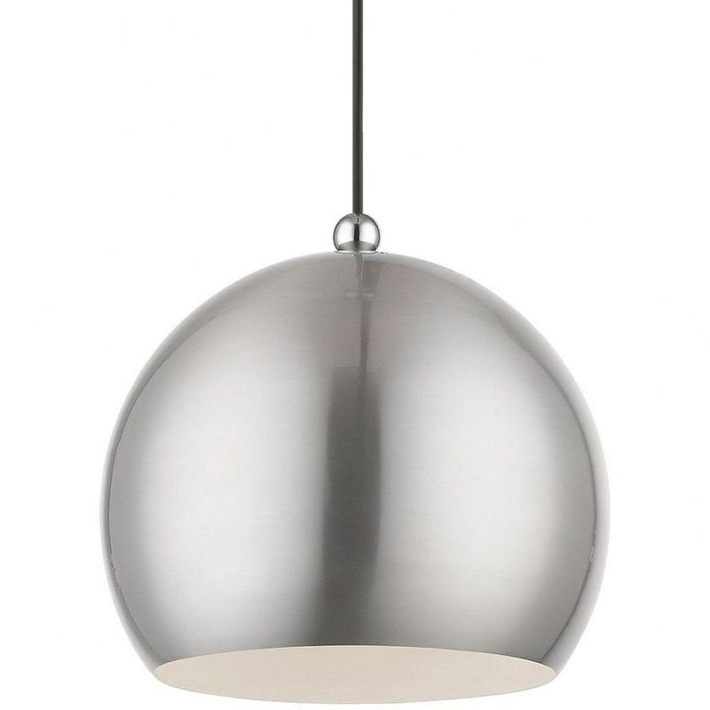 Livex Lighting Stockton 1 - Light Pendant in  Brushed Nickel/Polished Chrome