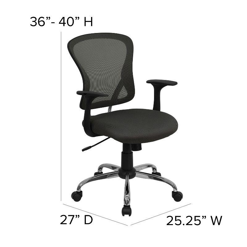 Modern Dark Gray Mesh Swivel Task Chair with Chrome Base