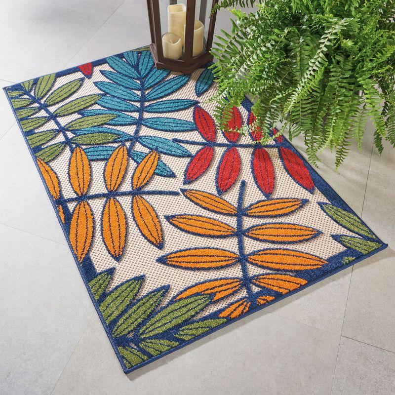 Nourison Aloha Floral Leaf Outdoor Area Rug