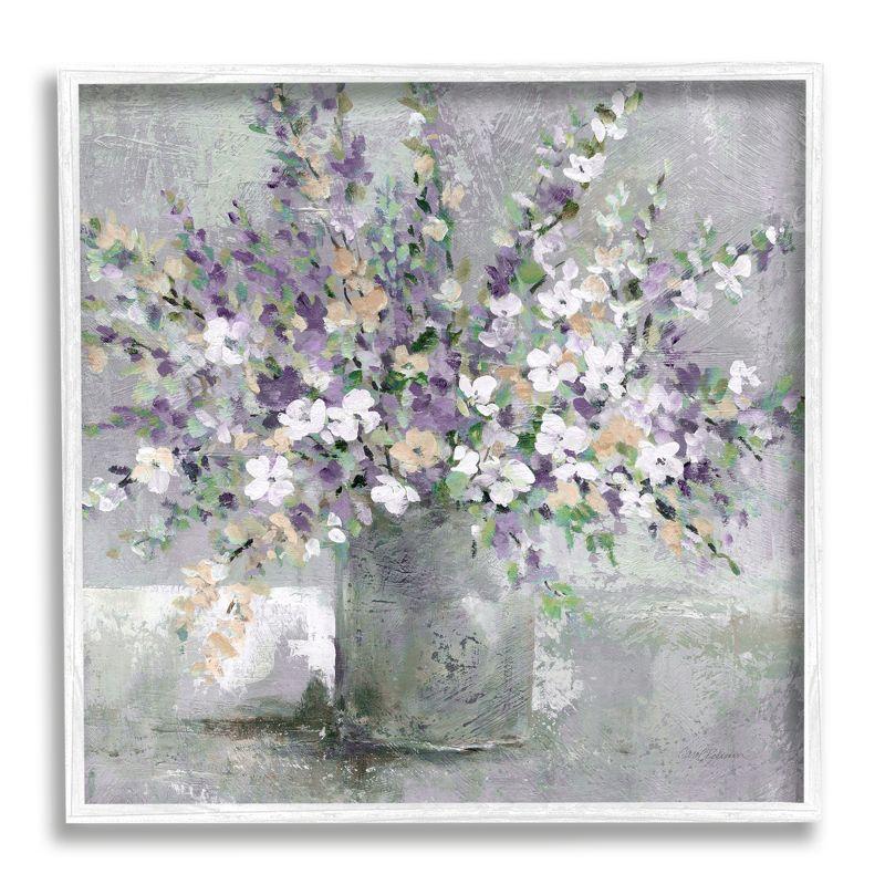 Blossoming Aster Flower Bouquet Soft Purple Bouquet Painting Framed Giclee Art by Carol Robinson