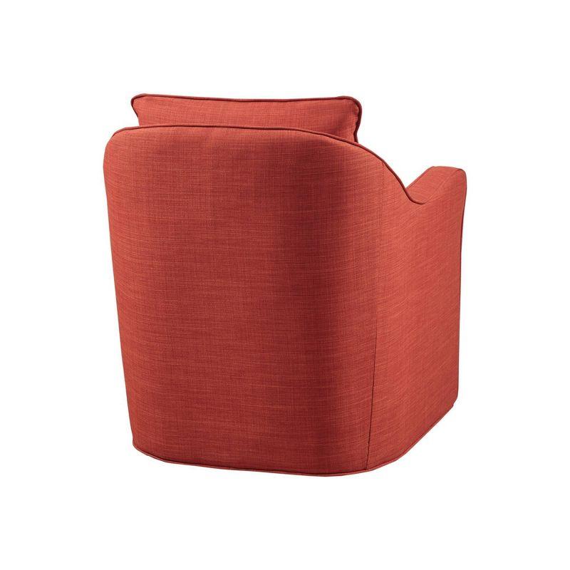 Mitchell Wide Seat Swivel Armchair Orange - Madison Park: Upholstered Polyester, No Assembly Required