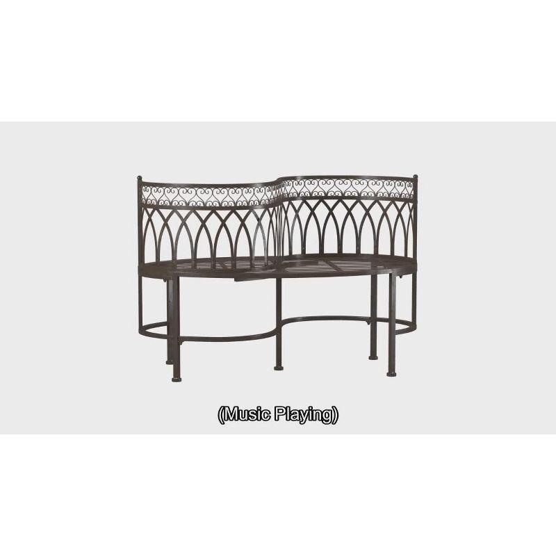 Lara Kissing Bench - Outdoor - PAT5005 - Rustic Brown - Safavieh