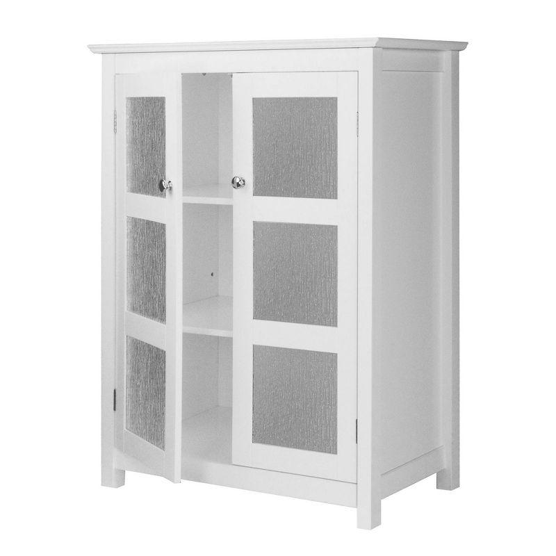 Connor Floor Cabinet White - Elegant Home Fashions: Wood Composite, 3 Shelves, 2 Doors, Anti-Tip Hardware