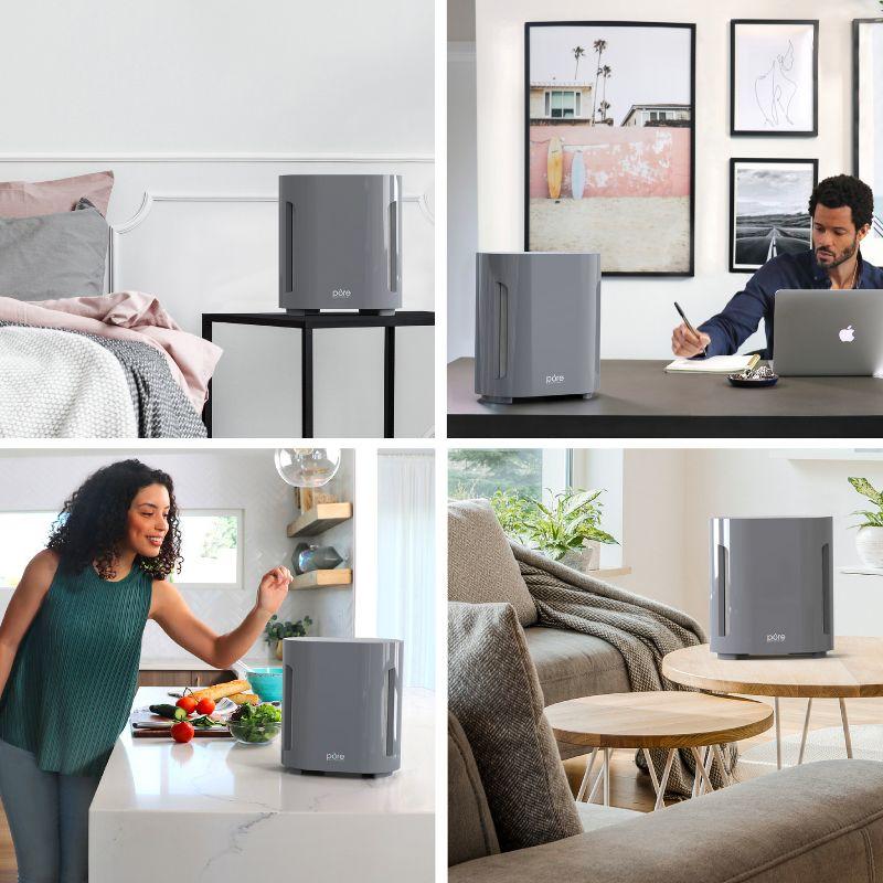 Pure Enrichment Pure Zone 3-in-1 True HEPA Air Filter Mist: Electric Air Purifier, Captures Dust & Smoke, ETL Listed, Gray