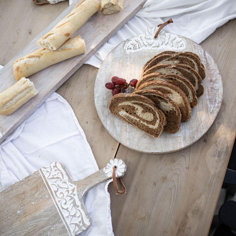 Large Round White Wood Cutting Board - Foreside Home & Garden