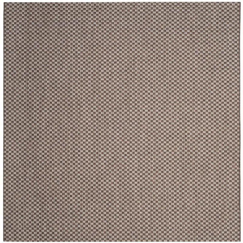Courtyard CY8653 Power Loomed Indoor and Outdoor Area Rug - Light Brown/Light Grey - 5'3"x5'3" - Safavieh