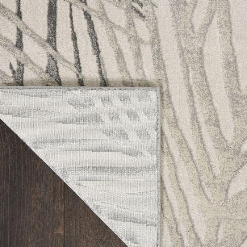 Nourison Rustic Textures Modern Palm Indoor Area Rug Ivory/Grey 2'2" x 7'6"