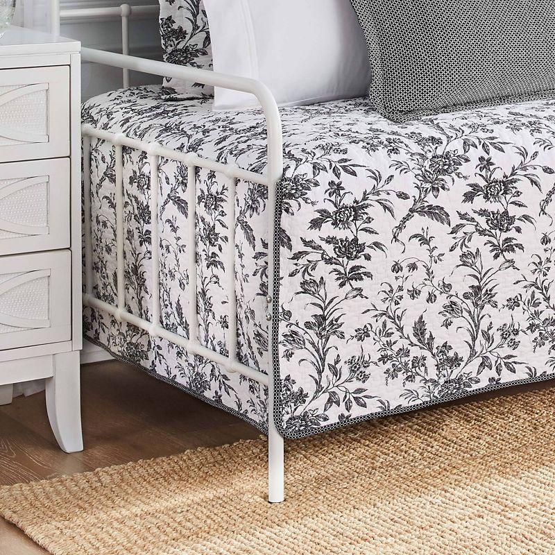 Laura Ashley Laura Ashley Amberley Cotton Black 4 Piece Daybed Cover Set