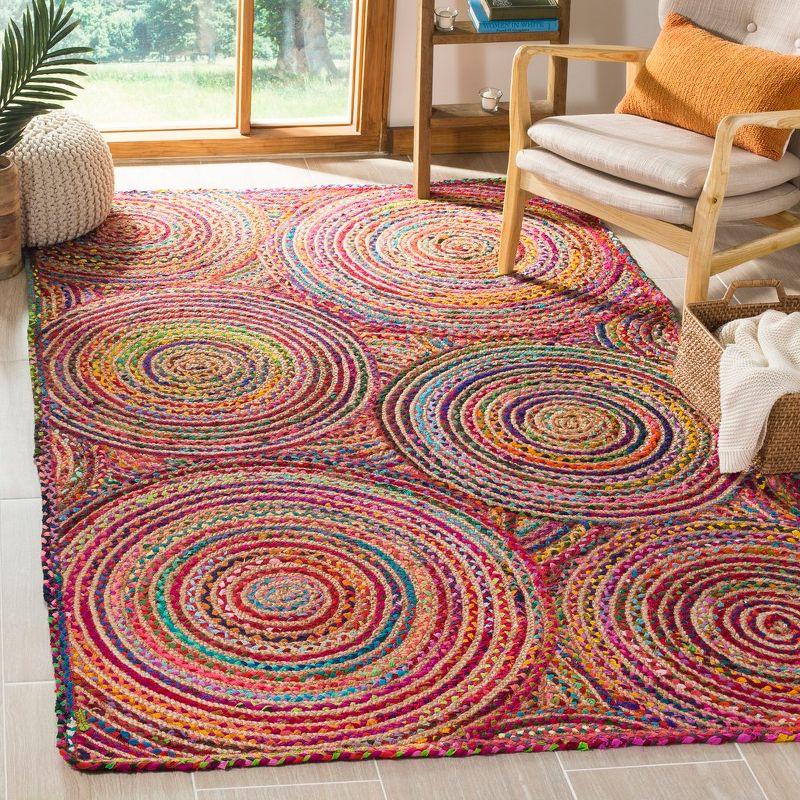 Handmade Flat Woven Cotton Rug 6' x 9' - Red and Multi