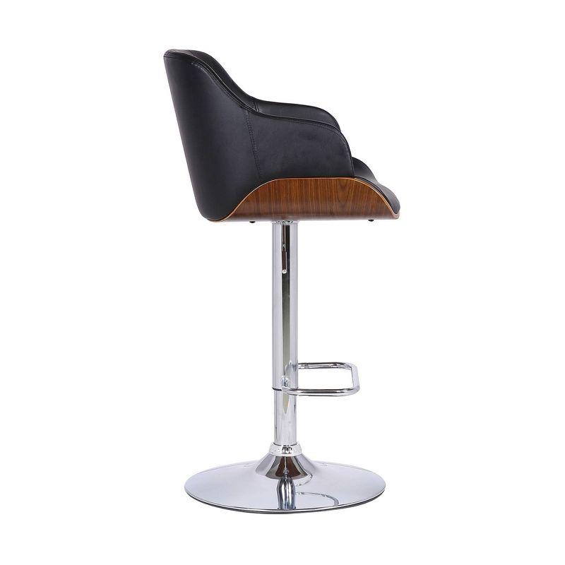 Toby Contemporary Adjustable Barstool with Swivel & Footrest - Armen Living