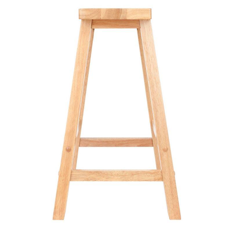 Natural Beech Wood 24" Backless Saddle Style Counter Stool