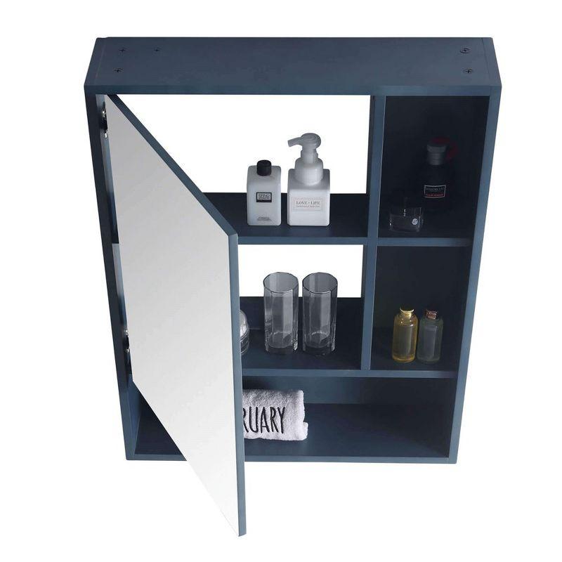 French Blue 24" Wood Medicine Cabinet with Mirror