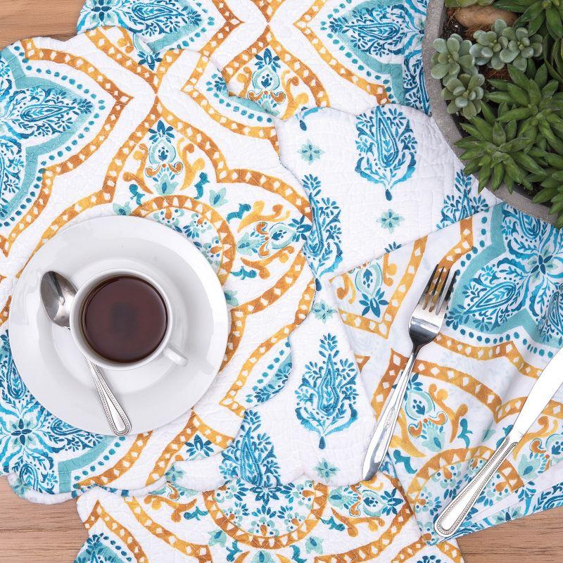 Highland Dunes Schmeling Terrace Medallion Cotton Quilted Rectangular Reversible Cotton Placemat (Set of 6)