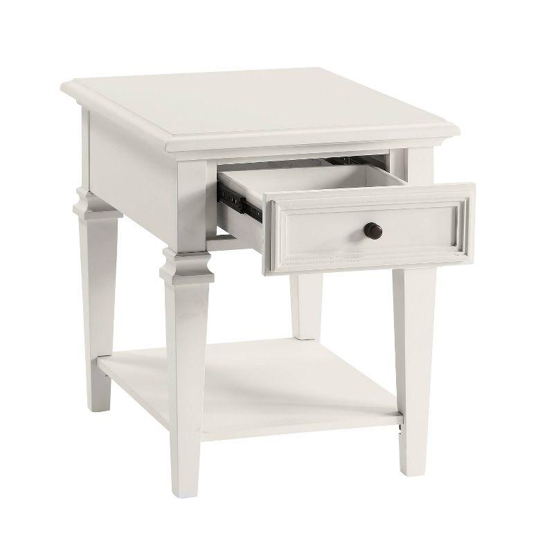 Charlestown End Table White - Steve Silver Co.: Farmhouse Style, Storage Shelf, Cottage Accent Table