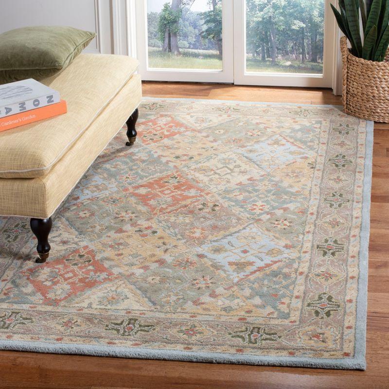 Heritage HG316 Handmade Area Rug - 6'x6' - Light Blue/Light Brown - Safavieh