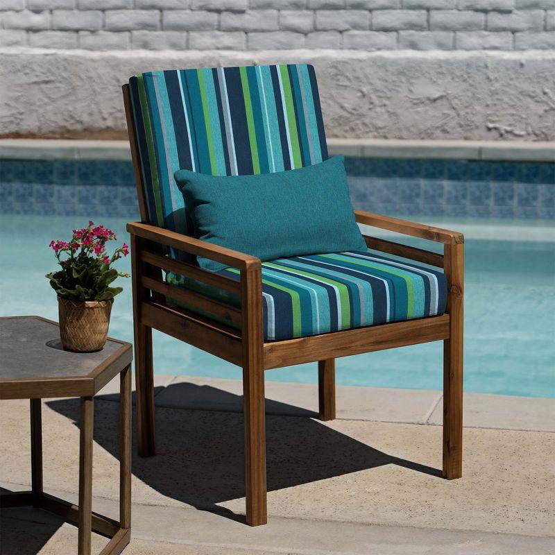 Honeycomb Outdoor Highback Dining Chair Cushion - Stripe Poolside