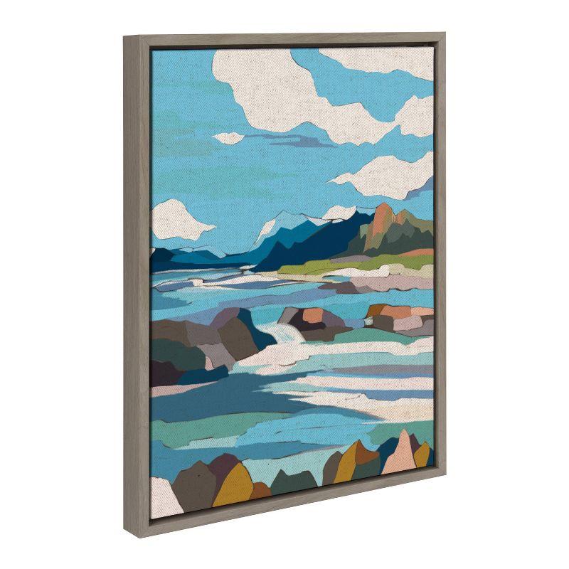 Sylvie Brienz Colorful Landscape Canvas Print with Gray Frame