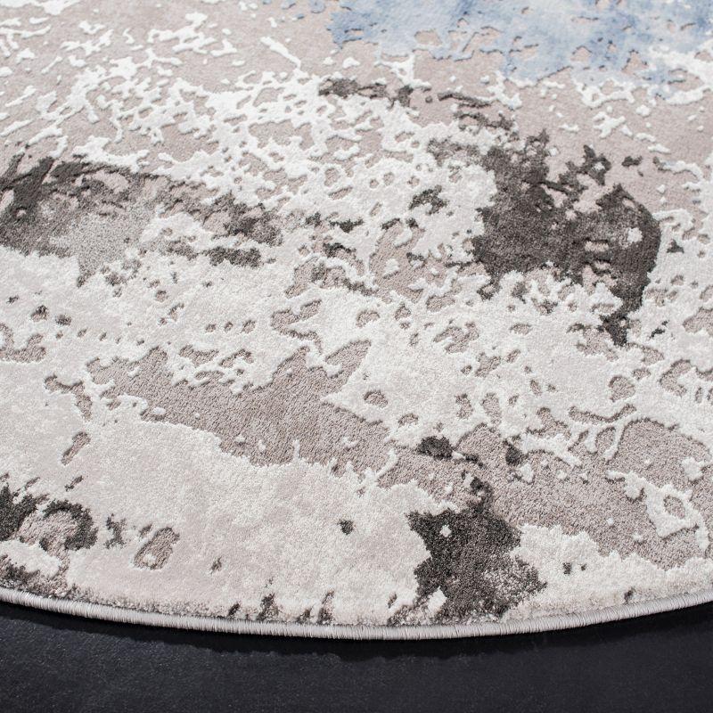 Craft CFT820 Loomed Indoor Area Rug - Grey/Blue - 6'7"x6'7" Round - Safavieh