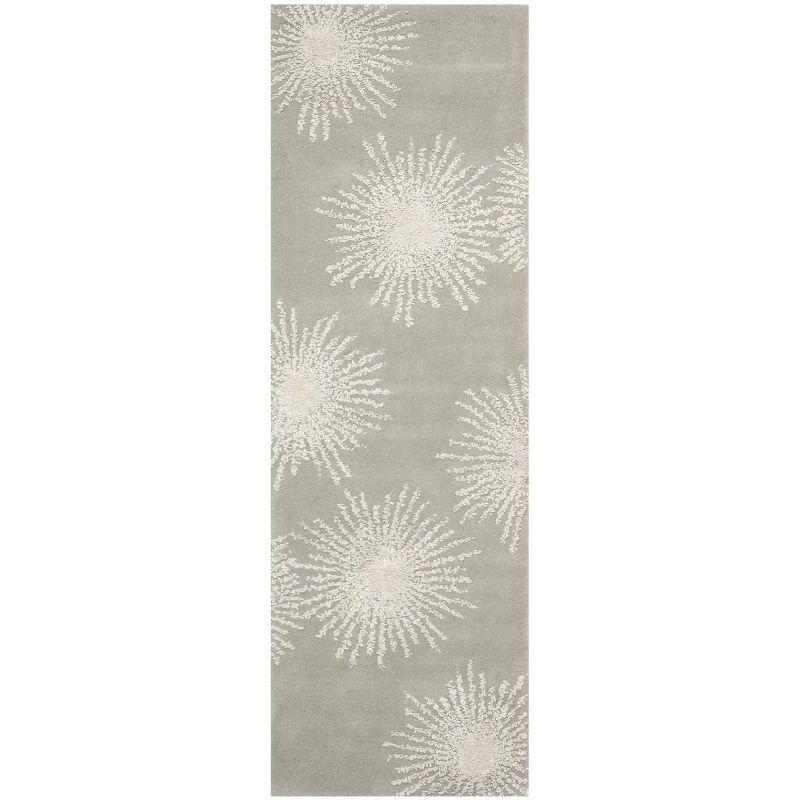 Grey and Ivory Hand-Tufted Wool Area Rug