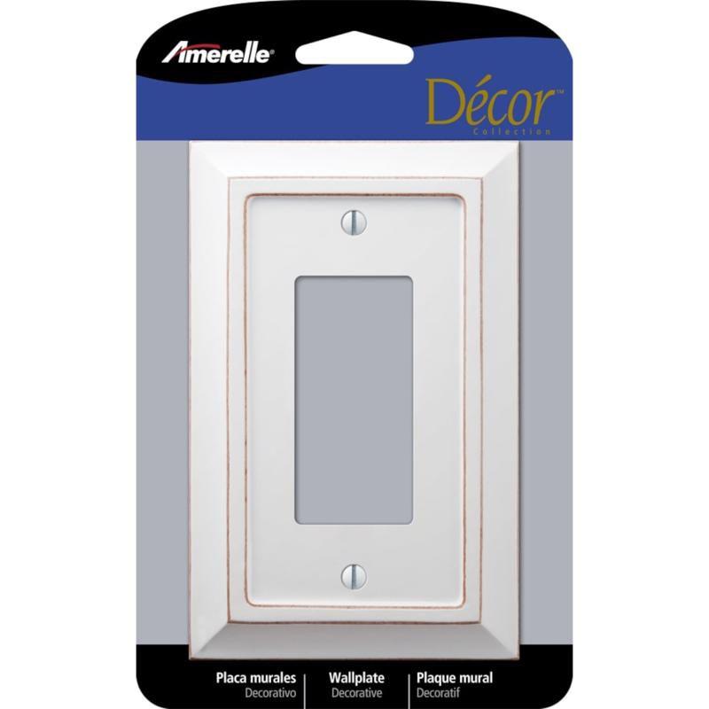 Savannah White Wood 1-Gang Decorator Wall Plate